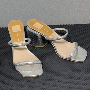 Dolce Vita Silver Strap Wedge Heels Size 9.5